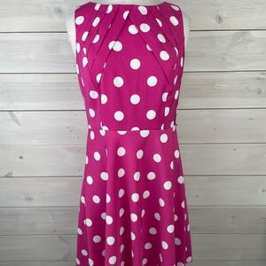Signature Darby Pink White Polka Dot Retro Rockabilly Dress